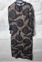 Vintage 70s Maxi Printed Dress - M - L
