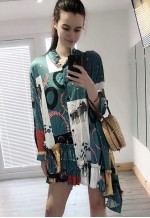 High Low Hem Shirt dress in ballet dance Print