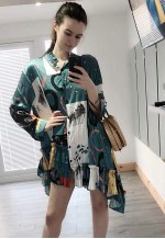 High Low Hem Shirt dress in ballet dance Print
