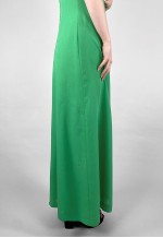 Vera Mont Of Paris Crepe Green Black Halter Neck Maxi Dress