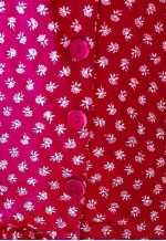 Cherry red low waist floral dress