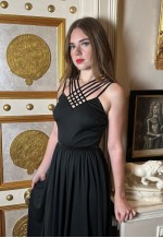 70's Vintage Studio 54 Black Sequin Slip Evening Maxi Dress