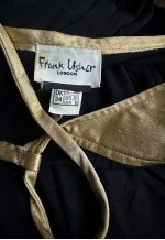 Frank Usher 70's Black Gold Grecian Slip Midi Evening Dress