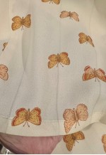 70's Vintage Anna Paola Cream Butterfly Midi Dress