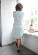 Vintage Blue Linen Midi Dress