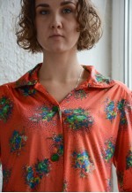 Vintage 70's Bohemian Pink Floral Print Maxi Bohemian Dress