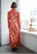Vintage 70's Bohemian Pink Floral Print Maxi Bohemian Dress
