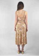 70's Vintage Slip Cream Ditzy Floral Midi Dress