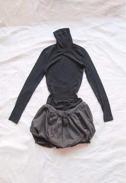 vintage Turtleneck Dress Bubble Skirt