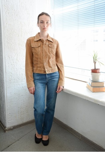 Vintage Brown Industry Trucker Corduroy Jacket