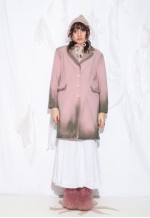 Reworked Vintage 90s Wool Coat in Green and Pink