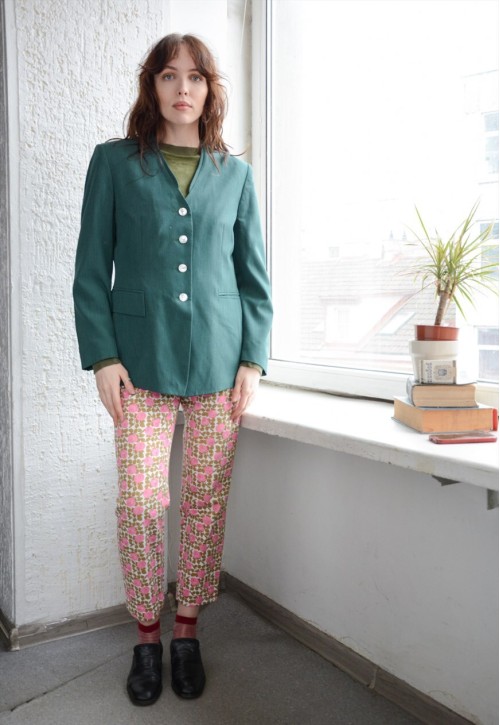 Vintage Green Wool Blazer