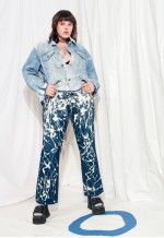 Reworked Denim Jacket 80s Vintage Weird Trip Coat
