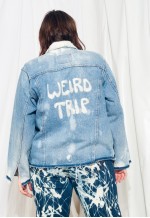Reworked Denim Jacket 80s Vintage Weird Trip Coat
