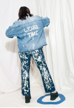 Reworked Denim Jacket 80s Vintage Weird Trip Coat