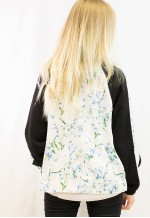 Bomber Jacket in Black, White and Multicolour Floral Print