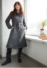 Vintage Grey Wool Belted Coat