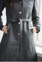 Vintage Grey Wool Belted Coat