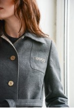 Vintage Grey Wool Belted Coat