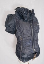 MISS SIXTY Navy Cyber Futuristic Denim Puffy Jacket