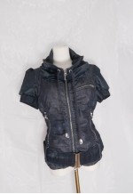 MISS SIXTY Navy Cyber Futuristic Denim Puffy Jacket