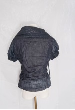 MISS SIXTY Navy Cyber Futuristic Denim Puffy Jacket