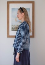 Blue and white dogtooth jacket
