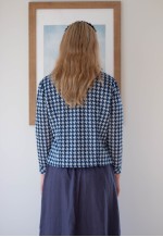 Blue and white dogtooth jacket