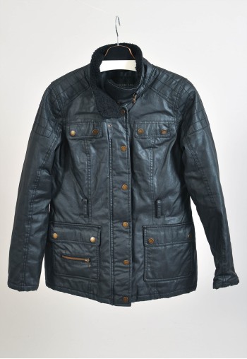 Vintage 00s lined waterproof racer jacket in black