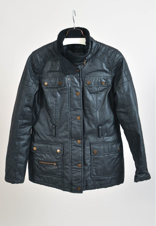 Vintage 00s lined waterproof racer jacket in black