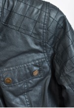 Vintage 00s lined waterproof racer jacket in black