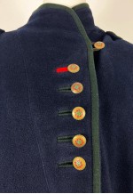 Vintage Hooded Navy Blue Wool Overcoat, Long Winter Coat