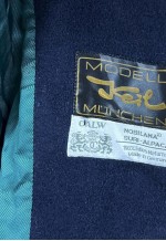 Vintage Hooded Navy Blue Wool Overcoat, Long Winter Coat