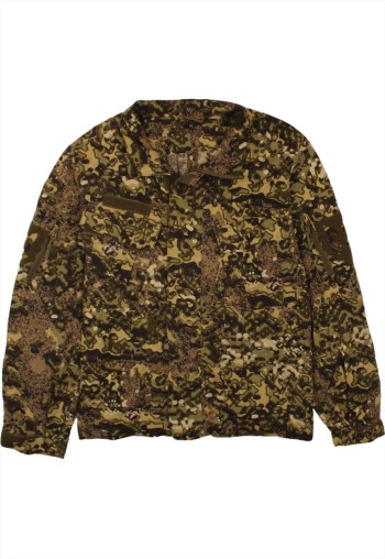 Vintage 90's Active Windbreaker Plain Full Zip Up Khaki